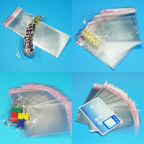 1000x praktische selbstklebende OPP Tütchen 5x13cm+Klappe 2cm, Beutel, Tüten, Adhäsionsverschlussbeutel, Verpackung, transparent